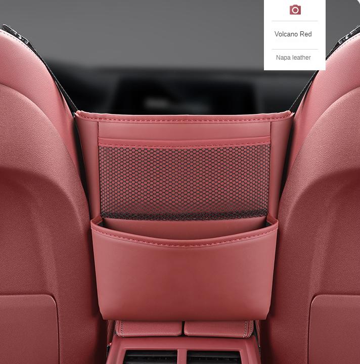 Car Handbag Holder Between Seats Mutifuntional Leather Auto Seat Middle Storage Bag Hanging Tissue Box Phone Cup Map Organizer