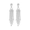 Luxurious long tassel earrings with full diamonds for women
