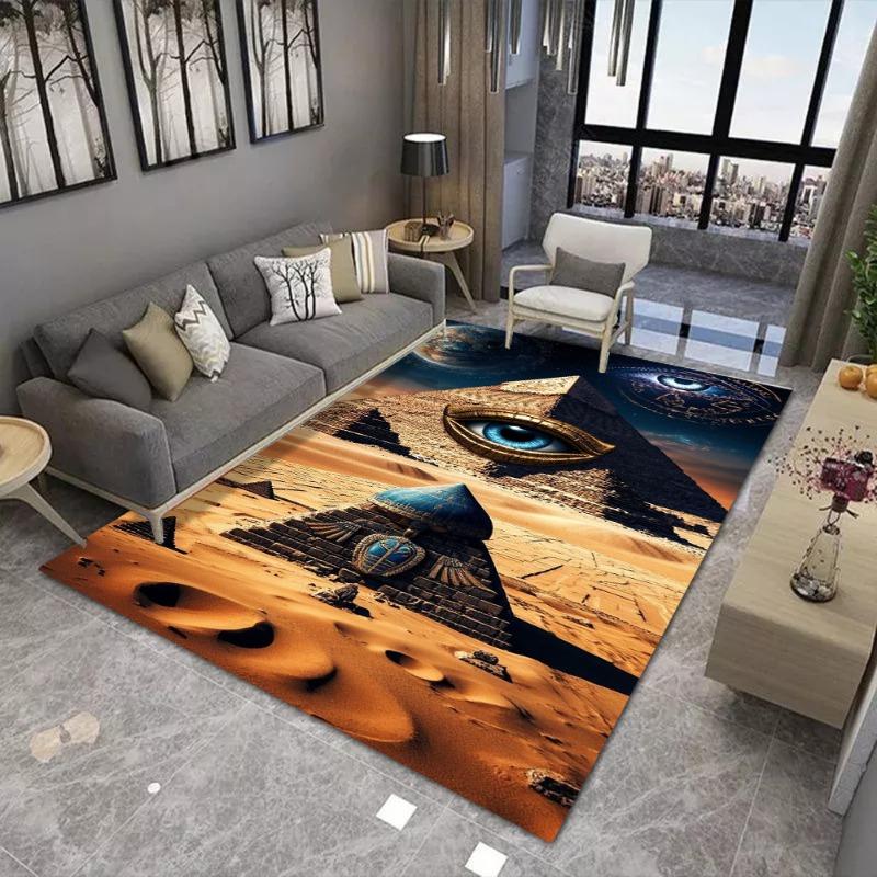 Eye of Horus Pyramid Large Area Rug Wear-resistant Carpet for Living Room Bedroom Soft Floor Mat Home Decorate Culture Worship