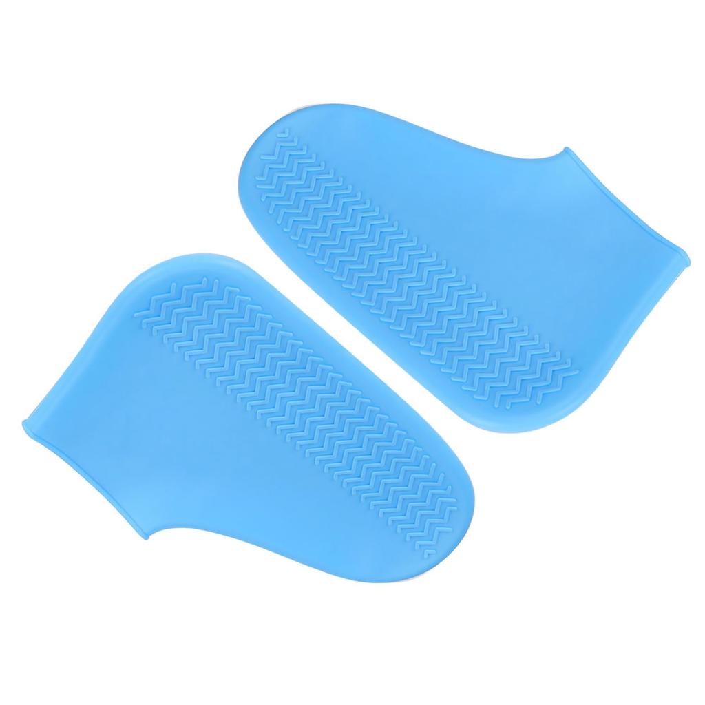 Silicone Waterproof Shoes Cover Outdoor Activity Reusable Non slip Shoes Protector Blue(Blue M)