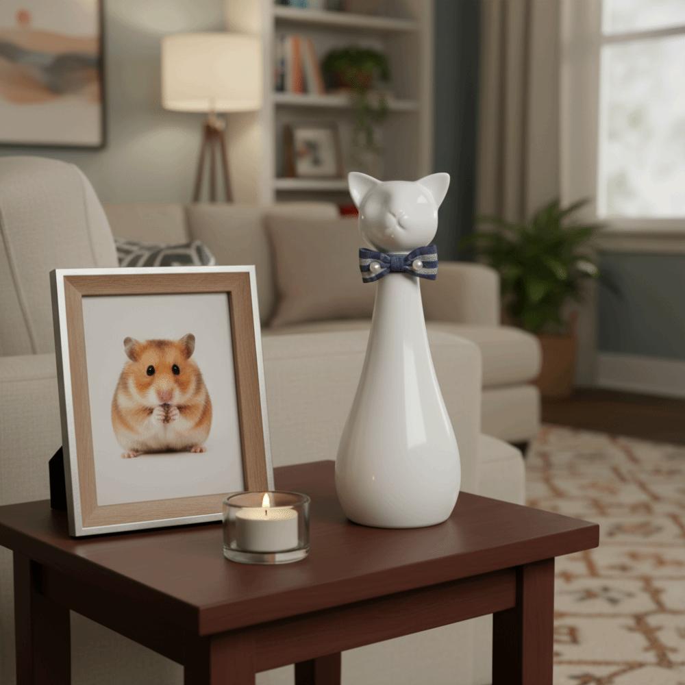 Cat Shaped Dog Ceramic Urn Moisture-proof Cat Funeral Urn Pet Cremation Urn  Pet Supplies
