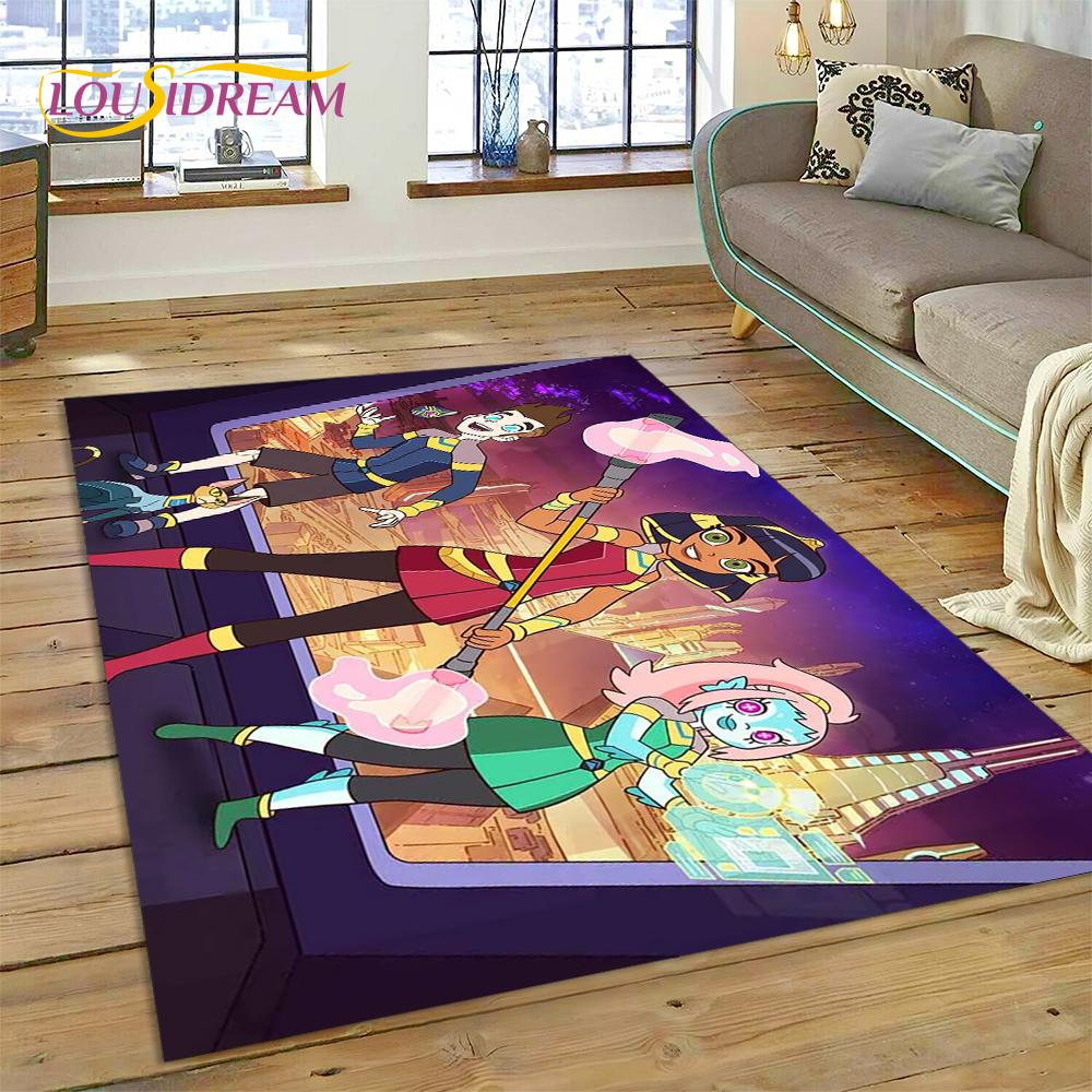 

3D Мультяшный Ковер Клеопатра в Космосе для Гостиной, Спальни, Дома, Декора Дивана, Детский Коврик Нескользящий Пол, Подарок 40x60cm( 15x23in )