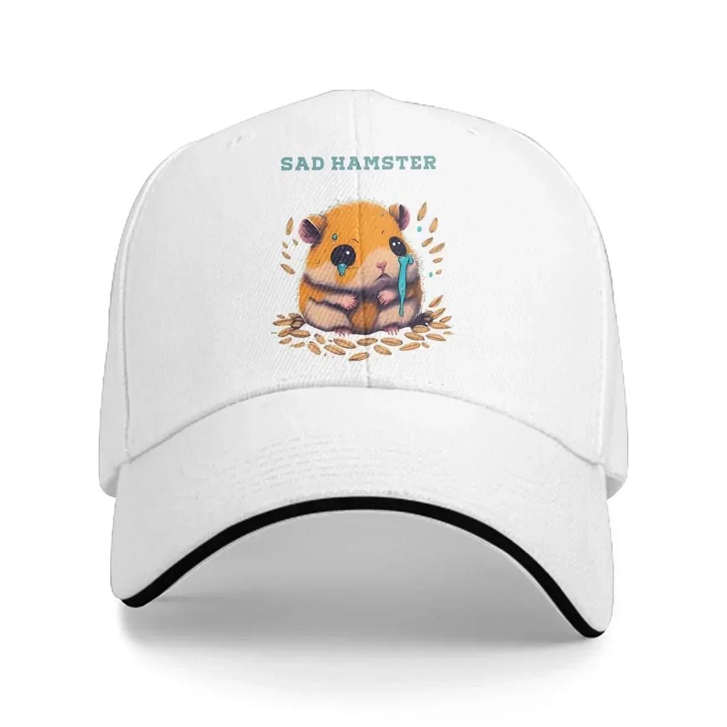 Washed Men's Baseball Cap Cry Trucker Snapback Caps Dad Hat Sad Hamster Golf Hats
