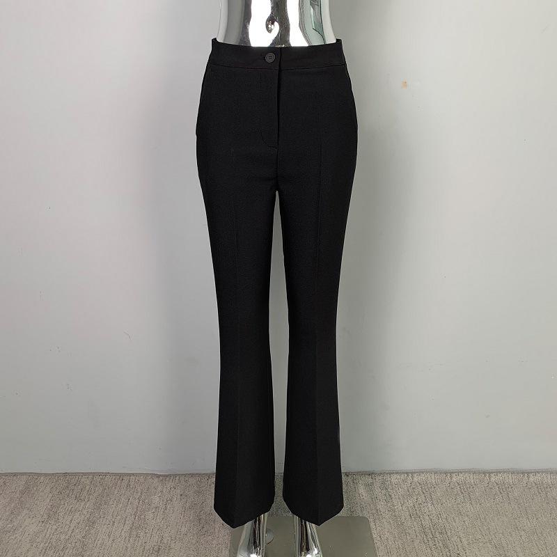 South Korea Dongdaemun Women's Slim Fit High Waist Flared Pants - Slimming & Leg-Lengthening Casual Trousers