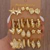 European-American Cross-border C-shaped Teardrop Flower Earrings: Chic, Creative, & Versatile Women's Jewelry Set