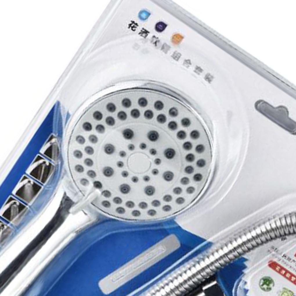 3PCS/SET Universal Bathroom Hand Rainfall Shower Head Pressurized Hand-held Showerhead Hose and Base