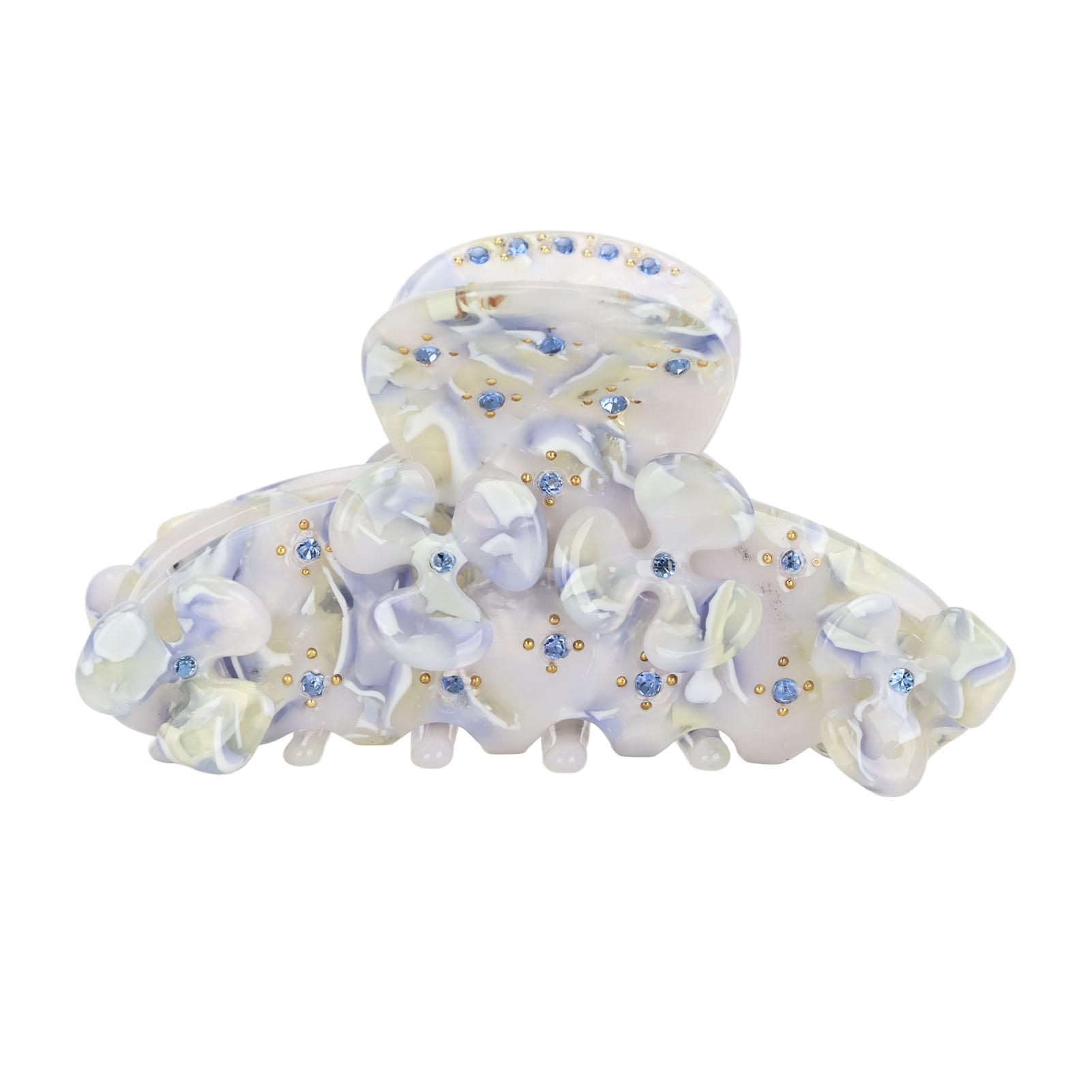 

Flower Hair Claw Elegant Korean Style Flower Design Glossy Durable Safe Spring Widely Used Claw світло-синій колір
