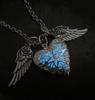 Heartshaped Jewelry Necklace With Rose Wings And Alloy Pendant For Women