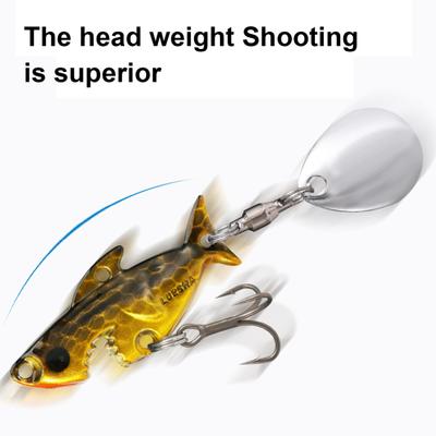 3,8CM/10G Metall-Haifischköder mit Spinner-Paillette Drillingshaken Weitwurf Künstlich
