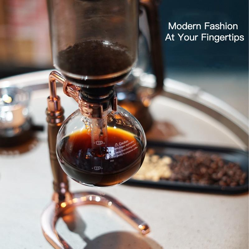 Technica 5 TCA-3 Skleněný sifonový kávovar 3 šálky Profesionální systém vaření Stylový a odolný pro domácí nebo kancelářské použití