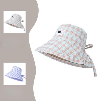 Fashionable and Versatile Traveling To Show Off Your Face  Small UV Protection  Large Hat  Sun Protection  Thin Plaid Fisherman's Hat  Women