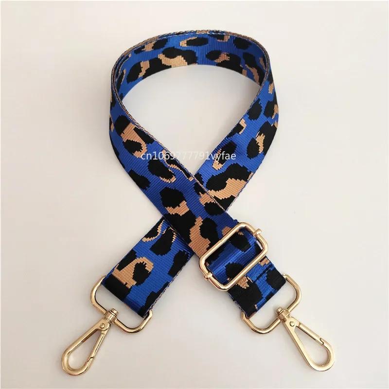Women 3.8cm Wide Colorful Bag Strap Band Leopard Shoulder Crossbody Straps Female Nylon Adjustable Bags Belt Accessory