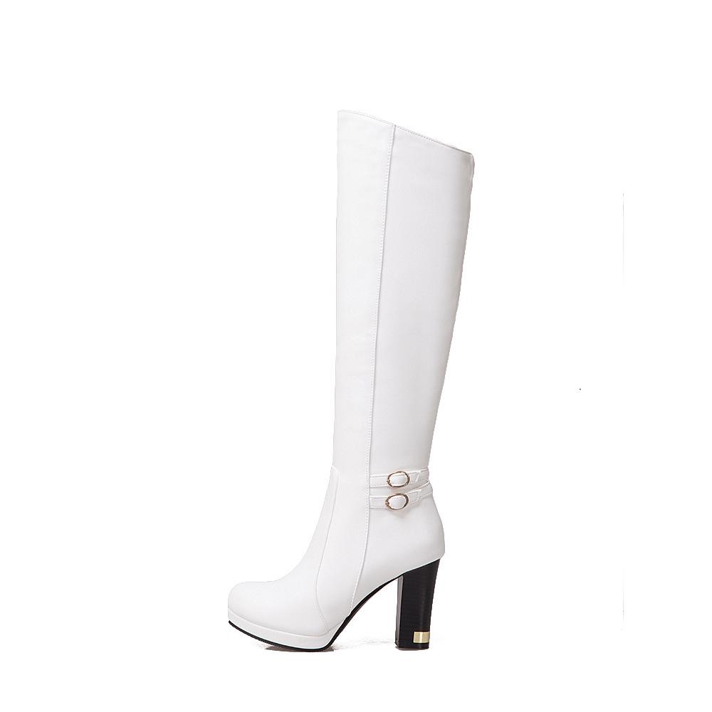 Women`s Cross-Season High-Top Leather Fashion Boots