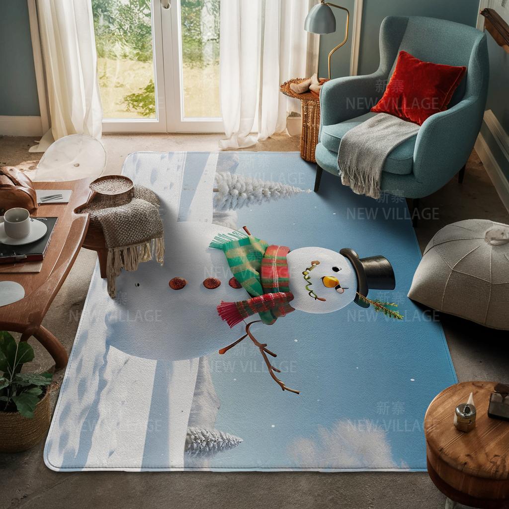 House Entrance Carpet Home Door Mat Living Room Bath Foot Bathroom Non-slip Water Absorption Rugs Bath Merry Christmas Winter