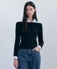 MUSINSA STANDARD WOMAN Women'S Tencel Turn Down Off-Shoulder Long Sleeve T-Shirt [Black]