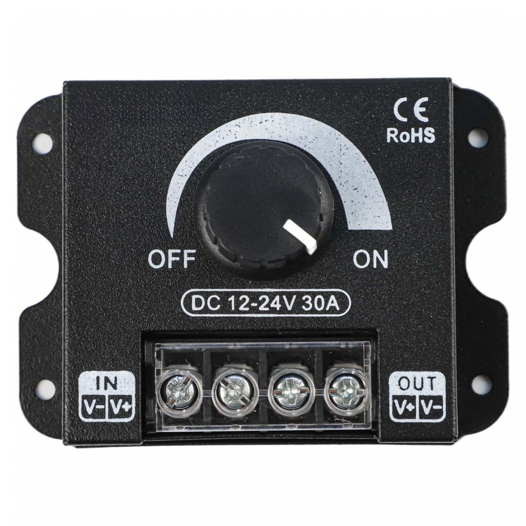 Robust Knob Dimmer for Single Color LED Strips Compatible with DC Voltage