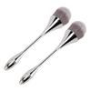 2pcs Soft Bristles Nail Art Powder Brush Ergonomic Handle Powder Remover Brush  For Manicure Use