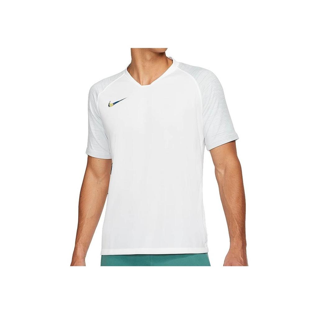 Nike Colorblock Logo Badge Print Pullover Short Sleeve T-Shirt Men Tops White AT5871-100