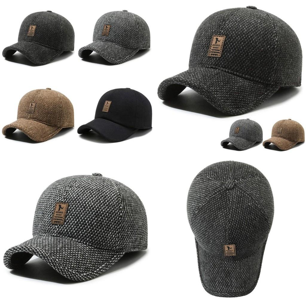 Warm Men's Winter Baseball Cap For Middle-aged Seniors In Thickened Wool Blend Design