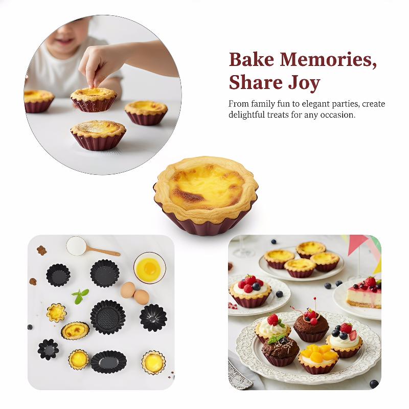 Muffin-Form Kohlenstoffstahl Eierkuchen-Formen Mini Antihaft-Kuchenform Wiederverwendbar Kreative Tartlet-Backform Pizzaform