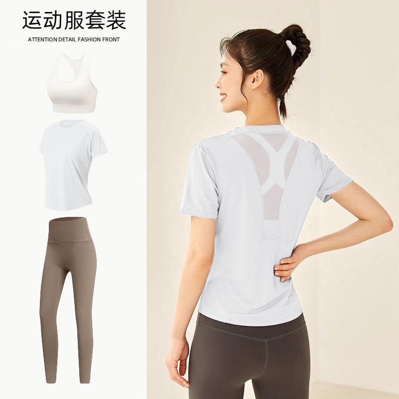 Tennis suit women's short-sleeved training clothes outdoor running quick-drying clothes thin badminton T-shirt fitness clothes