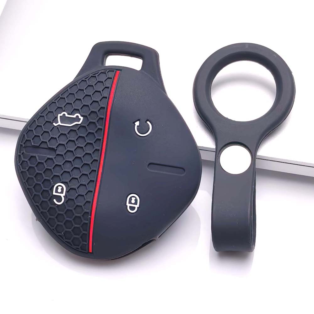 Key Fob Cover for Chery Omoda C5 E5 Jaecoo J7 Tiggo with Keychain Soft Silicone Protective Case Anti-Scratch Guard Shockproof Protection