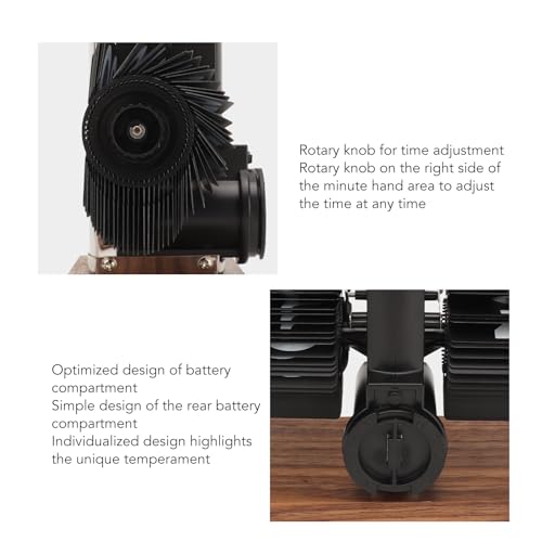 Retro Vintage Flip Down Clock, Automatic Rotating Digital Display Mechanical Clock, Desk Flip Clock Gear Clock, Home Office Decor, Battery Operated (S