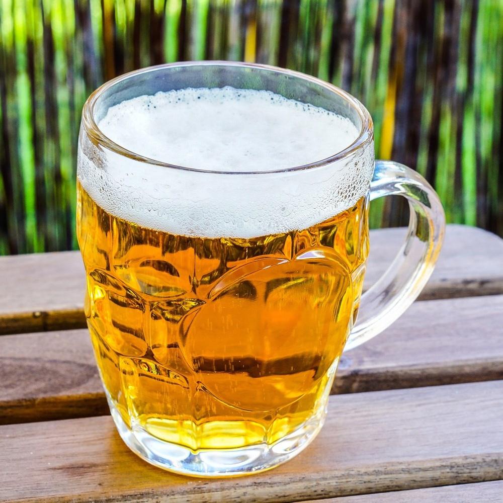 Large Glass Beer Mug with Thick Glass Handle 500 Ml 0.5L