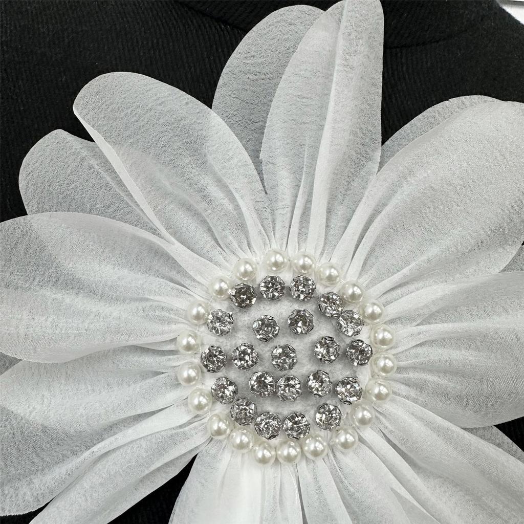 19cm Rhinestones 3D Flower Applique for Handmade Wedding Gown Sewing Flower for Dress Corsage Costume Sewing On Applique