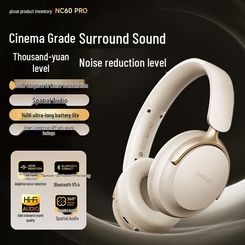 

Picun NC60pro Adaptive ANC Wireless Bluetooth Headset