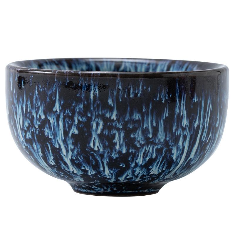 Kiln Change Ceramic Single Cup Jian Zhan Tianmu Glaze Tea Cup Tea Bowl Creative Personal Master Cup Large Tasting Cup Douli Cup