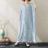 Manga corta Tallas grandes vintage floral nuevo en vestidos para mujer casual suelto Maxi vestido largo de verano