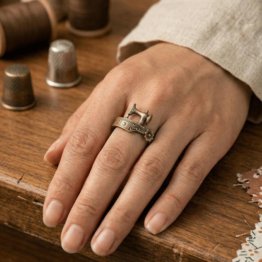 Elegant Adjustable Cuff Bracelet Metal Finger Ring Gift Sewing Machine Bracelet Special Occasion