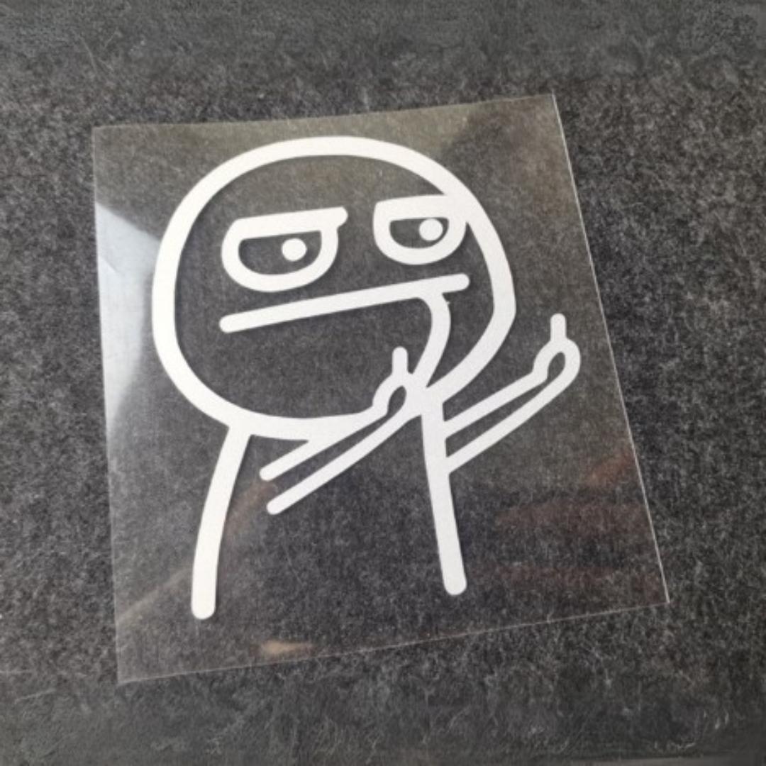 

Смішна автомобільна наклейка, наклейка-мем, світловідбиваючий водонепроникний вініл, для автомобільного бампера, ноутбука, телефону (10,5 см) 12x10.58cm, Right білий