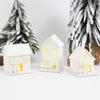 Christmas Wooden Snowflake Cabin Light Ornaments for Window/Table Decoration