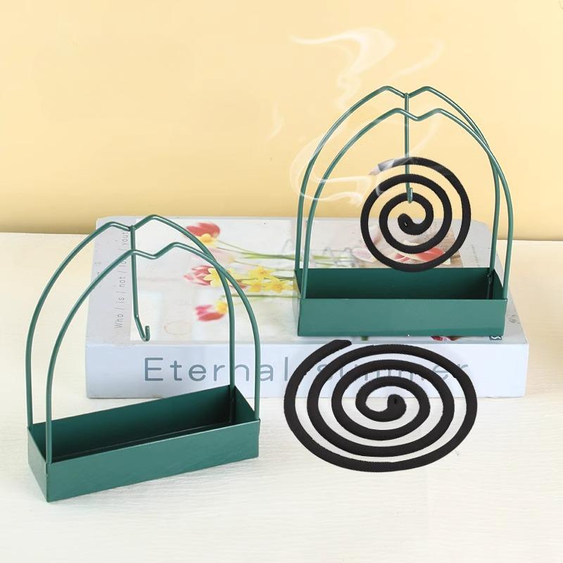 1PC Wrought Iron Sandalwood Shelf Personal Protection Tool Holder Incense Mosquito Coil Tray Holder Mosquito Coil Rack Ash Tray