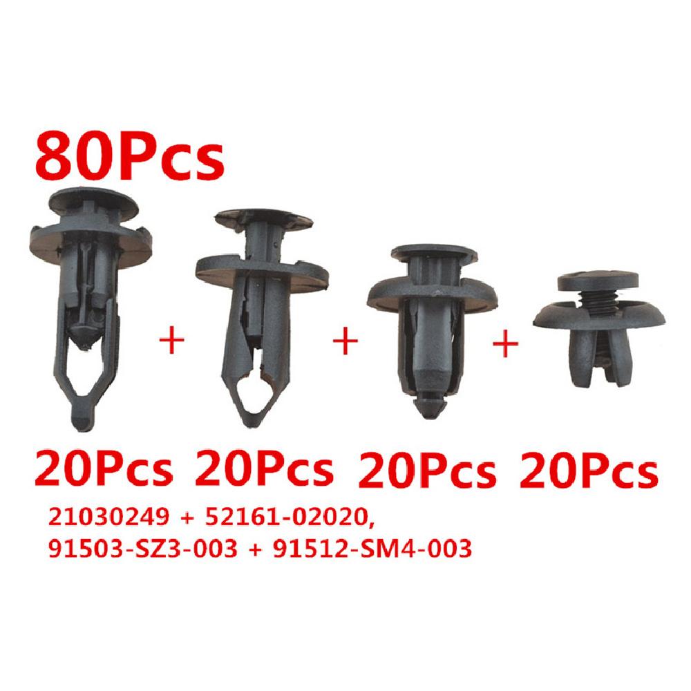 

80X Car Body/Bumper Push Retainer Pin Rivet Trim Clip Panel Moulding Assortments