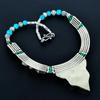 Turquoise 925 Sterling Silver Necklace Tibetan Silver Necklace Bohemian Antique Necklace Handmade Jewelry Nepali Necklace Gift For Wife