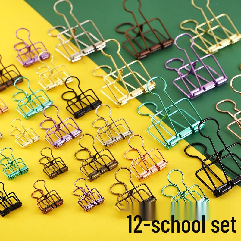 Yuezhen Retro Metal Swallowtail Clips – Colorful Boxed Journal & Office Paper Clips