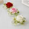 Artifical Wedding Brooch Silk Wrist Flower European Rose Boutonniere  Formal Dinner Party