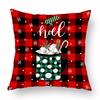 Red Plaid Elk Deep Forest Christmas Pillow Cover Home Sofa Cushion Cover