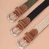 1Pc U Shape Buckle Elastic 100x2.5CM Unisex Belts Mens/Women Canvas Webbing Braided Imitation Leather