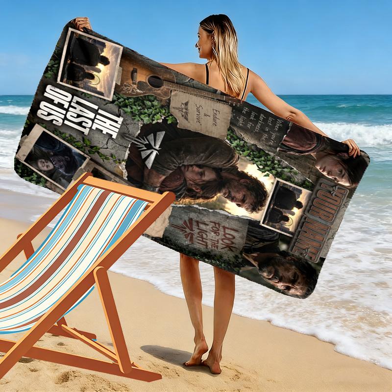 Name Custom The Last Of Us Print Beach Towel, Large Soft Quick Dry Towel for Beach Camping Swimming