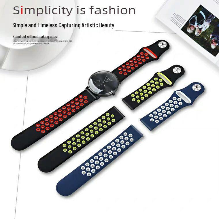 Compatible Silicone Watch Strap for Huawei GT5/4/3/2 46mm/Pro and Samsung/Honor 22/20 Models