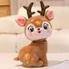 Cute Sika Deer Doll Plush Toy Deer Lying Deer Doll Girls Bag Keychain Children's Doll