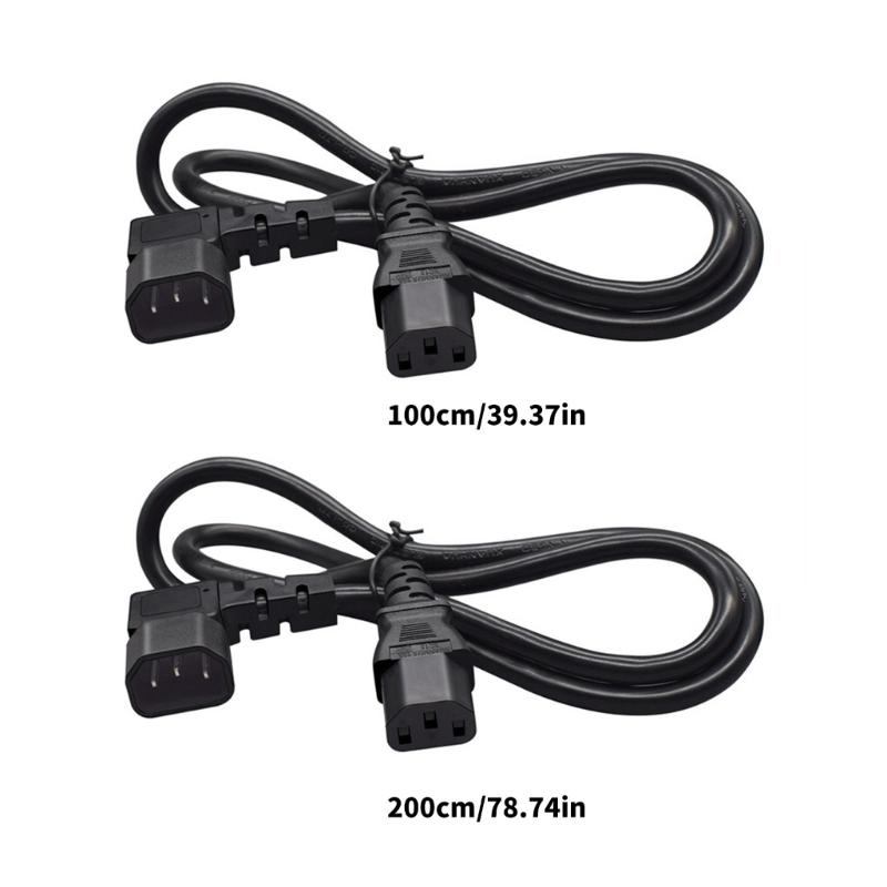 IEC C14 To C13 Left Angle Power Cord 3 Prong Power Cable For Server PDU Computer Monitor And Electronic Equipment