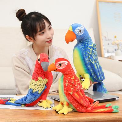 Simulação Papagaio Brinquedo de Pelúcia Macio Pelúcia Animal Empalhado Boneca Papagaio Brinquedo Fofo Decoração de Quarto Presente de Aniversário