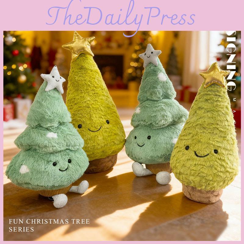 Christmas Tree Plush Cushion With Soft Short Plush For Holiday Cheer Gift