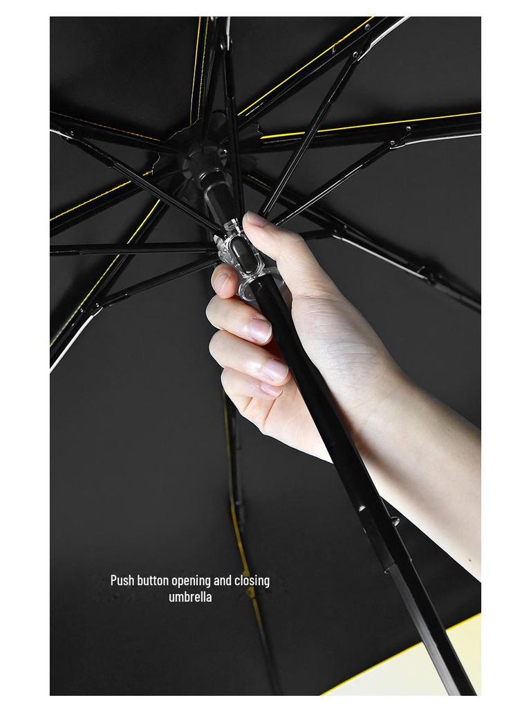 Creative Duck Head Umbrella: Stylish Black with Wooden Handle, Sun Protection, Dual-Purpose for Rain or Shine.