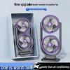Dual-Head Electric USB Rechargeable Desktop Fan for Indoor and Outdoor Use